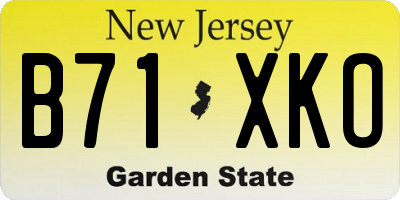 NJ license plate B71XKO