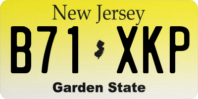 NJ license plate B71XKP