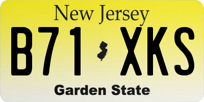 NJ license plate B71XKS