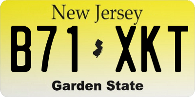 NJ license plate B71XKT