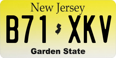 NJ license plate B71XKV