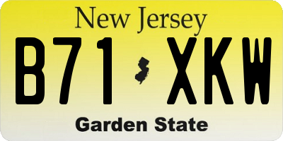 NJ license plate B71XKW