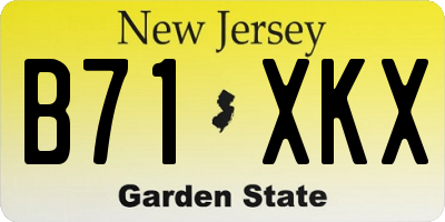 NJ license plate B71XKX