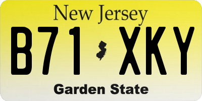 NJ license plate B71XKY