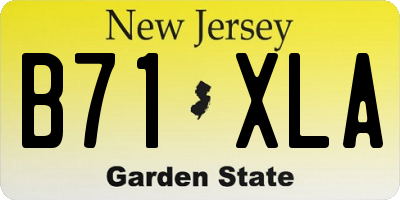 NJ license plate B71XLA