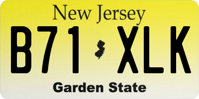 NJ license plate B71XLK