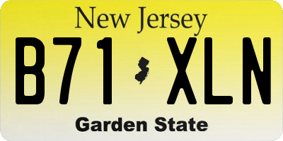 NJ license plate B71XLN