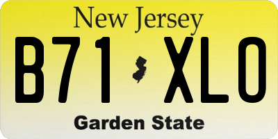 NJ license plate B71XLO