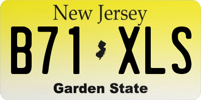 NJ license plate B71XLS