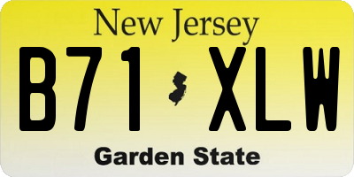 NJ license plate B71XLW