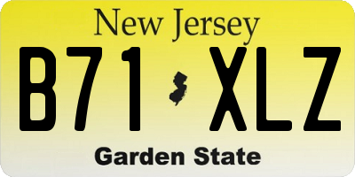 NJ license plate B71XLZ