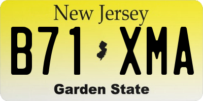 NJ license plate B71XMA