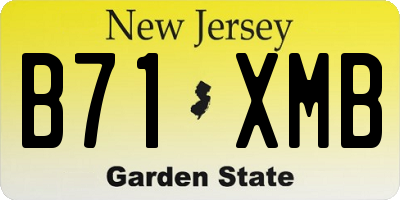 NJ license plate B71XMB