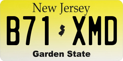 NJ license plate B71XMD