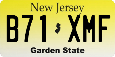 NJ license plate B71XMF