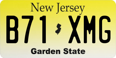 NJ license plate B71XMG