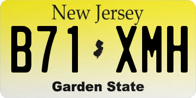 NJ license plate B71XMH