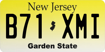 NJ license plate B71XMI