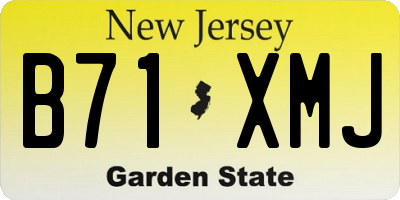 NJ license plate B71XMJ