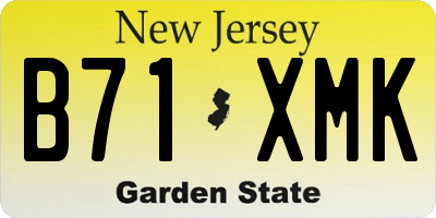 NJ license plate B71XMK