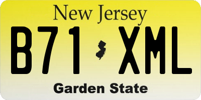 NJ license plate B71XML