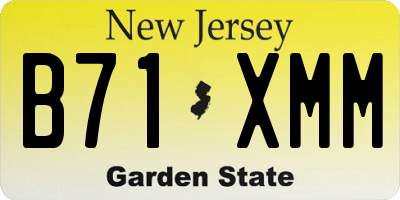 NJ license plate B71XMM