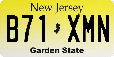 NJ license plate B71XMN