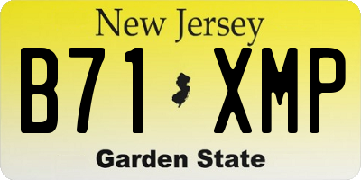 NJ license plate B71XMP