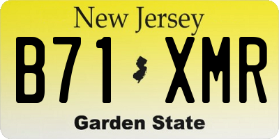 NJ license plate B71XMR