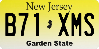 NJ license plate B71XMS