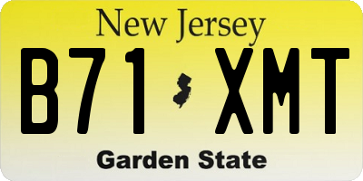 NJ license plate B71XMT