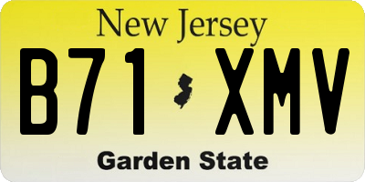 NJ license plate B71XMV