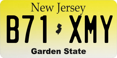 NJ license plate B71XMY