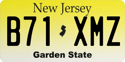 NJ license plate B71XMZ