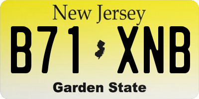 NJ license plate B71XNB