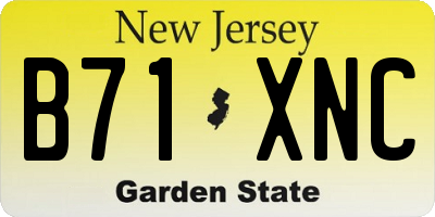 NJ license plate B71XNC