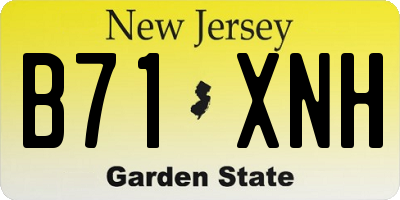NJ license plate B71XNH