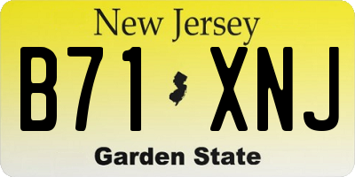 NJ license plate B71XNJ