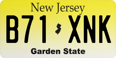 NJ license plate B71XNK