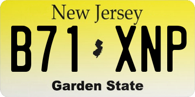 NJ license plate B71XNP