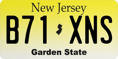 NJ license plate B71XNS