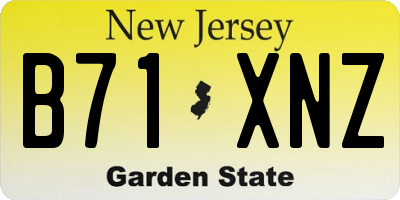 NJ license plate B71XNZ