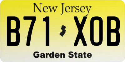 NJ license plate B71XOB