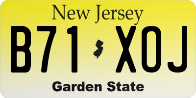 NJ license plate B71XOJ