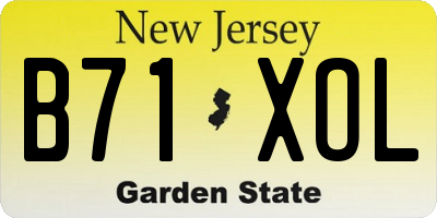 NJ license plate B71XOL