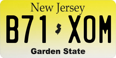 NJ license plate B71XOM
