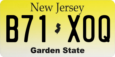NJ license plate B71XOQ