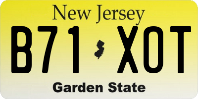 NJ license plate B71XOT