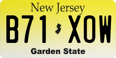 NJ license plate B71XOW