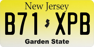 NJ license plate B71XPB
